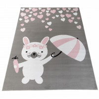 PASTEL CARPET 80X150 РОЗОВЫЙ ДЛЯ ДЕТЕЙ РОЗЫ GREY
